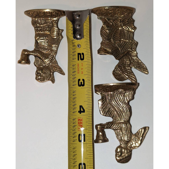 Set 3 Vintage Brass Angel Candle Holders in Original Box - Jainson Made in India - Picture 8 of 10